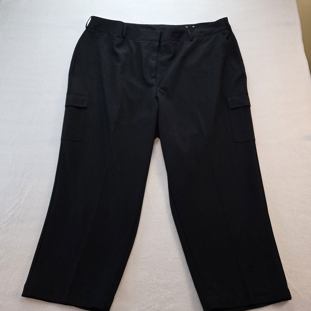 Lane Bryant Women’s Crop Cargo Dress Pants Size 24 Black